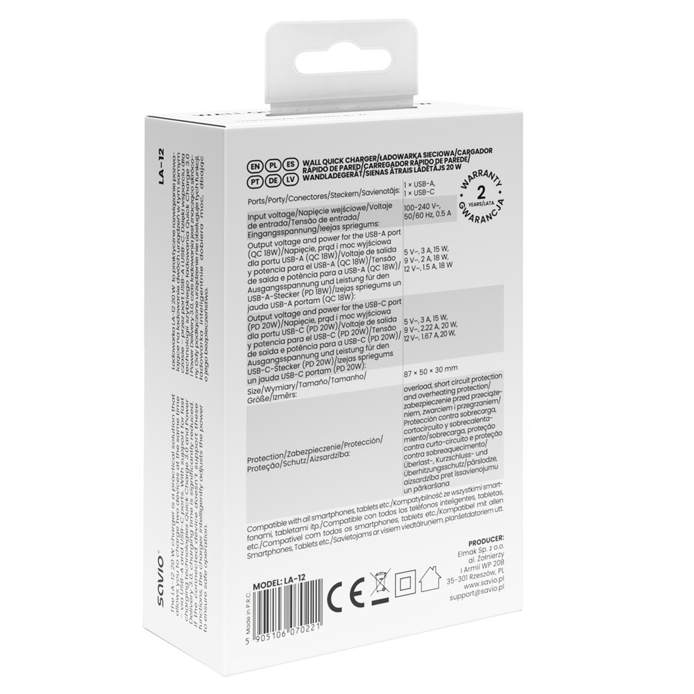 Zidni polnilnik 20W LA-12 7