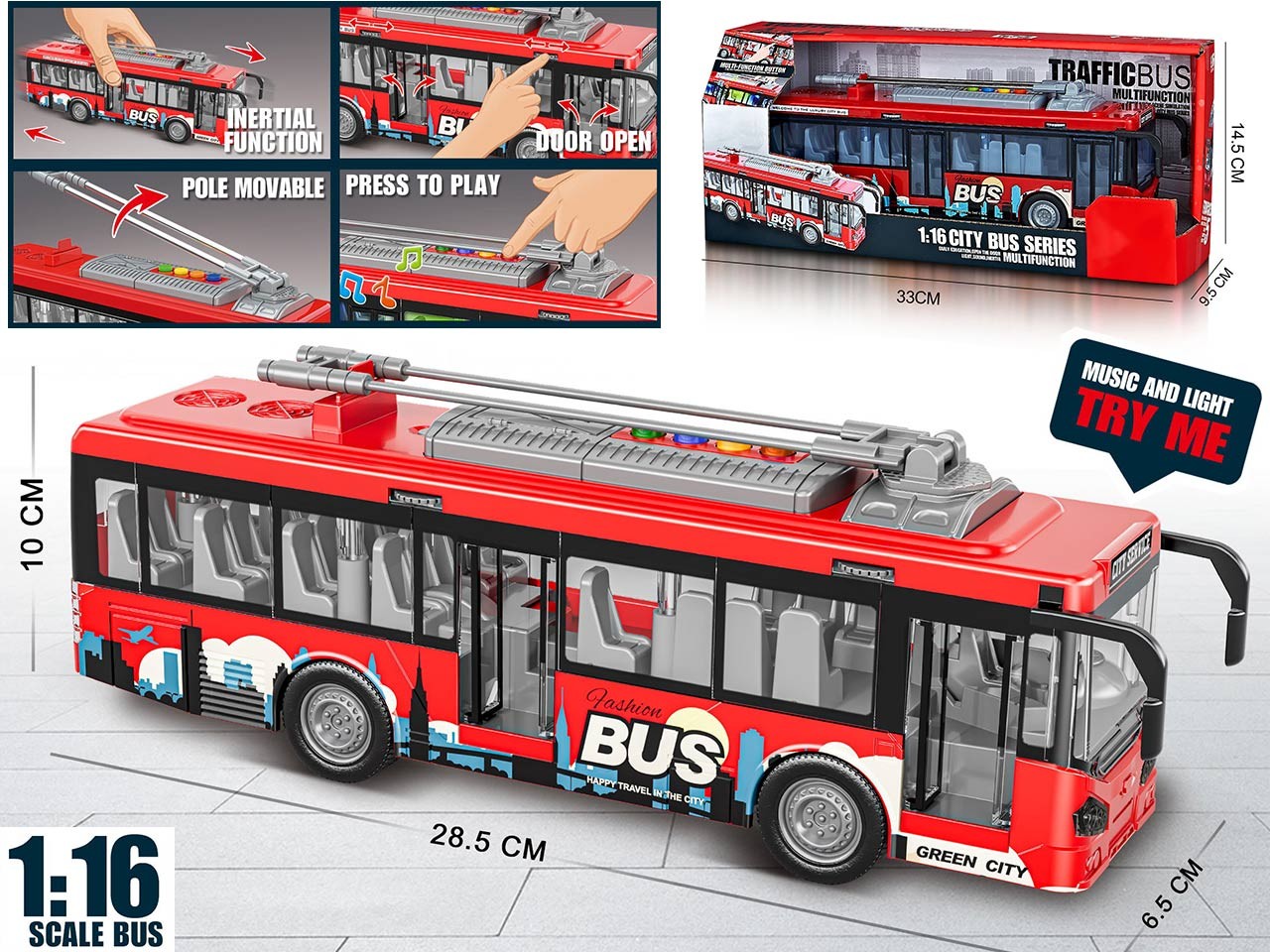 Avtobus na daljinsko upravljanje z lučmi in zvokom, odpirajoča vrata 2