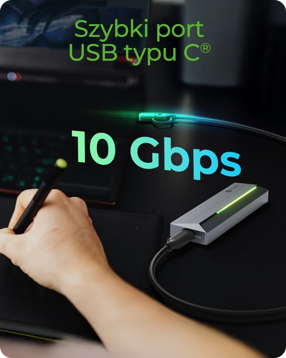 Zunanja M.2 NVMe in SATA SSD enota, USB 3.2 Gen 2 4
