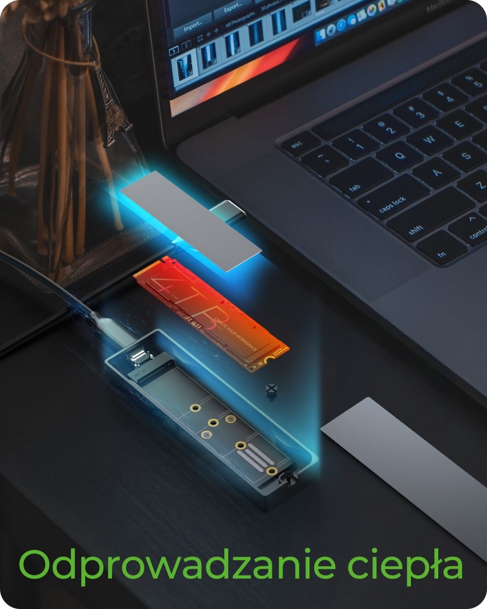Zunanja M.2 NVMe in SATA SSD enota, USB 3.2 Gen 2 5