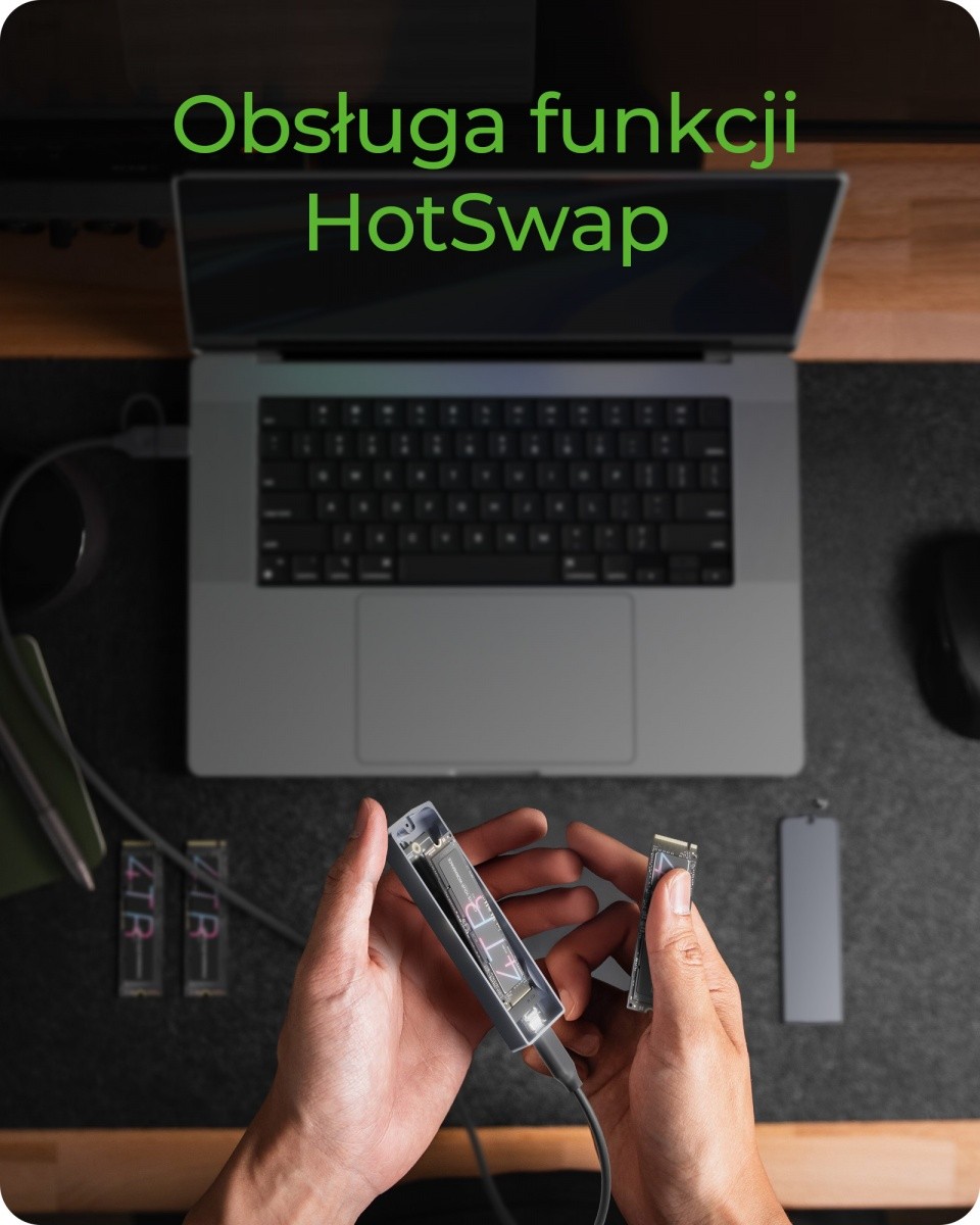 Zunanja M.2 NVMe in SATA SSD enota, USB 3.2 Gen 2 6