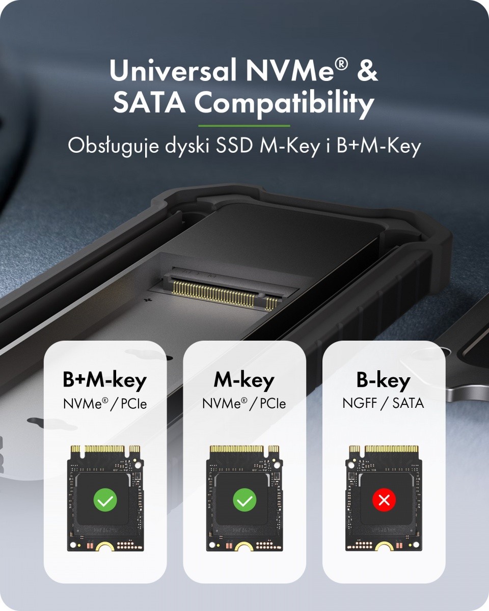 Zunanja M.2 NVMe/SATA SSD enota, USB 3.2 Gen 2, 10 Gbps 5