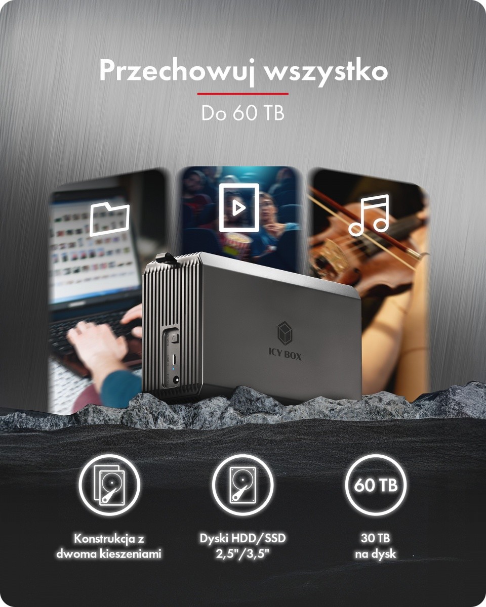 Ohišje ICY BOX IB-RD3720-CU3 RAID za 2x HDD 2,5/3,5" SATA 2