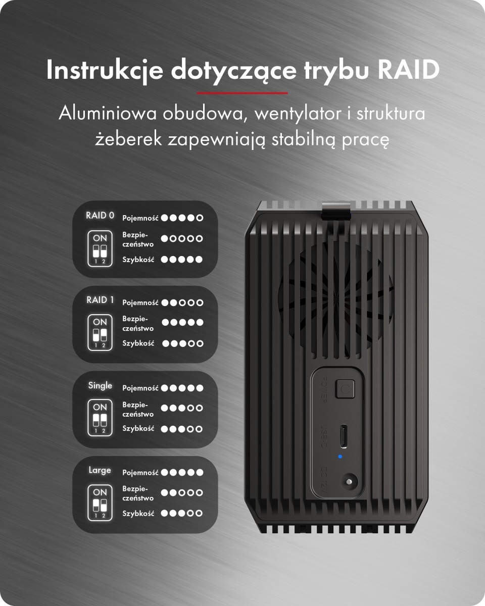 Ohišje ICY BOX IB-RD3720-CU3 RAID za 2x HDD 2,5/3,5" SATA 3