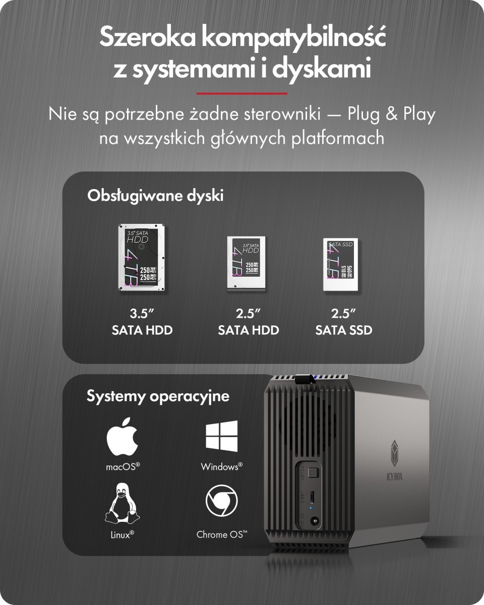 Ohišje ICY BOX IB-RD3720-CU3 RAID za 2x HDD 2,5/3,5" SATA 6