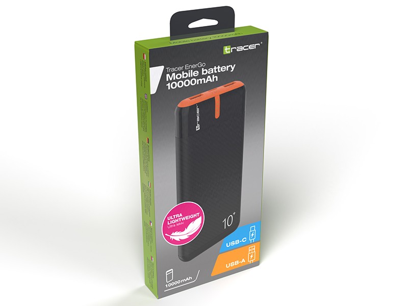 Tracer EnerGo Powerbank 10000mAh - Črno/Oranžna 7