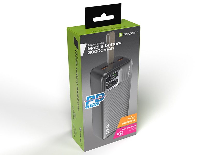 Powerbank BLAZE 30000mAh 65W, črn 7