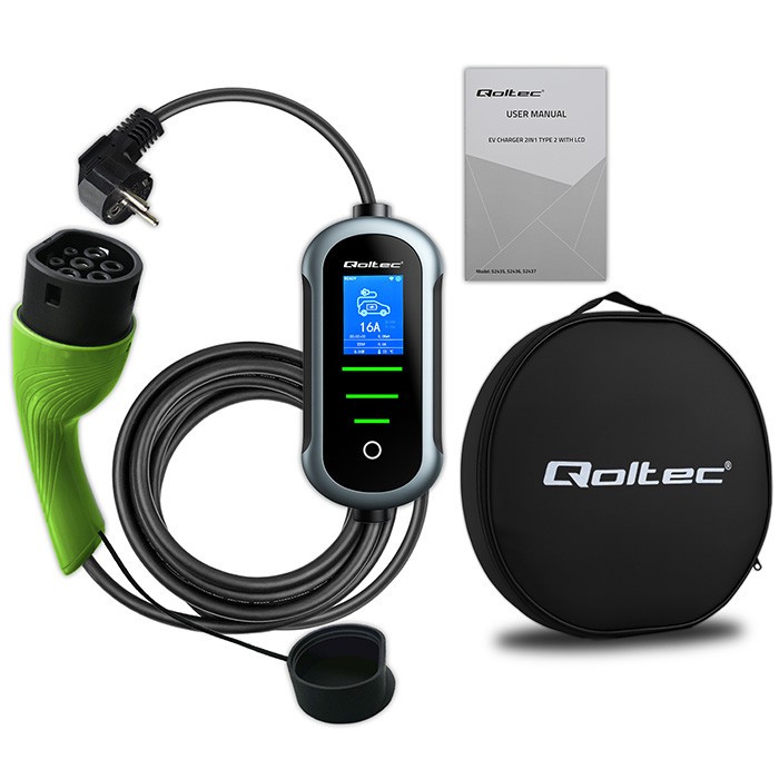 Mobilni polnilnik EV Tip 2, 3.5kW, 230V, Wi-Fi, LCD, 5m 5