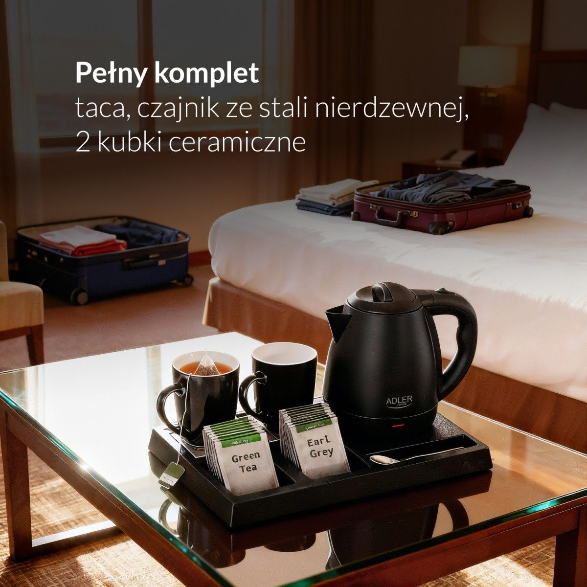 Gostinski grelnik vode AD 1387, 1L, z 2 skodelicama 8