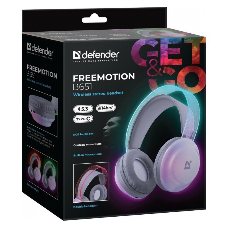 Brezžične naglavne slušalke FREEMOTION B651, osvetljene 8