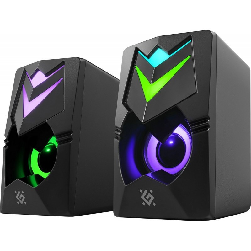 2.0 računalniški zvočniki J4, 6W, z LED, USB, črni