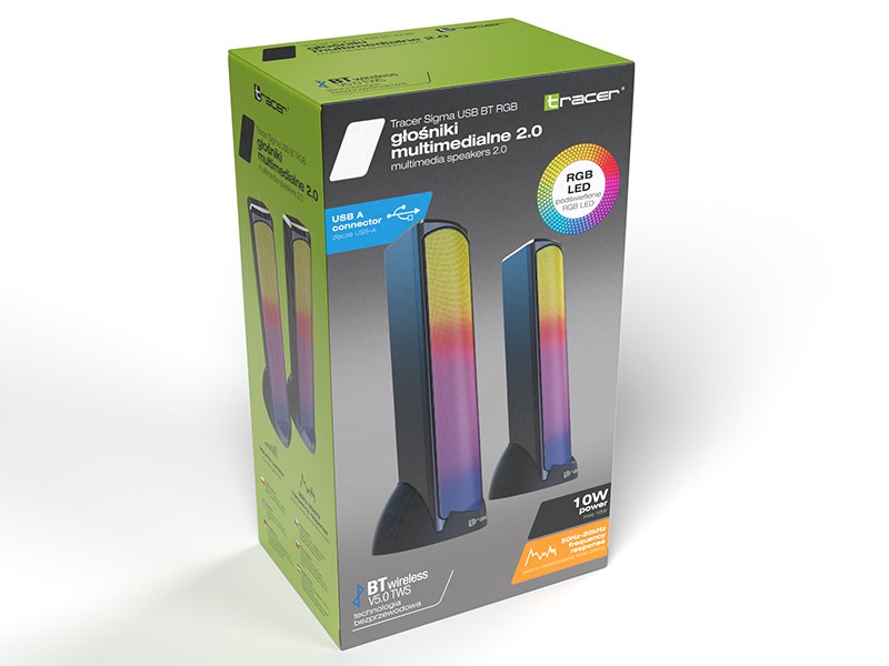 Tracer Sigma 2.0 Zvočniki USB, BT, RGB 8