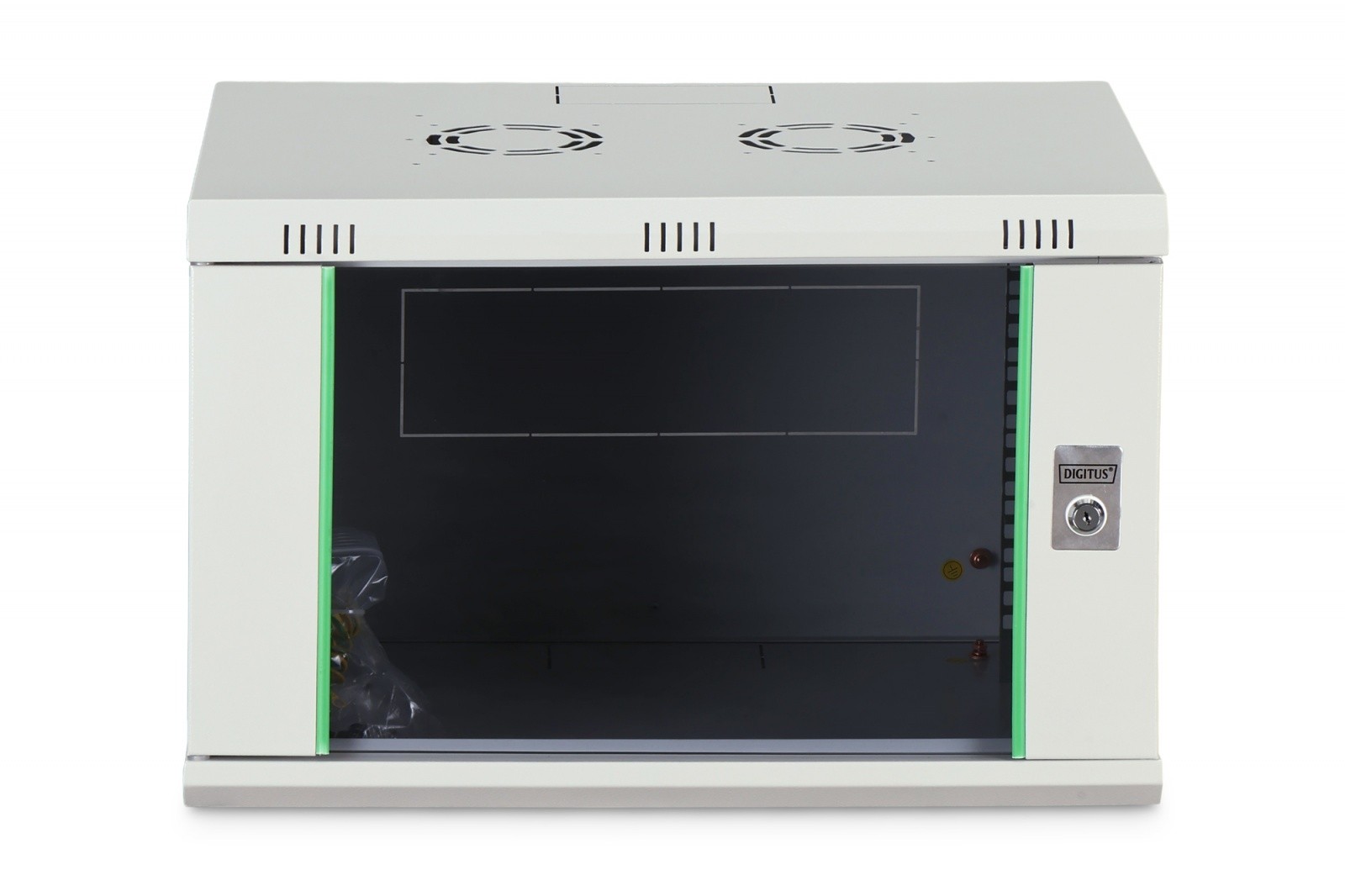 19" mrežna omara Dynamic 7U, 385x600x450mm, steklena vrata, siva 3