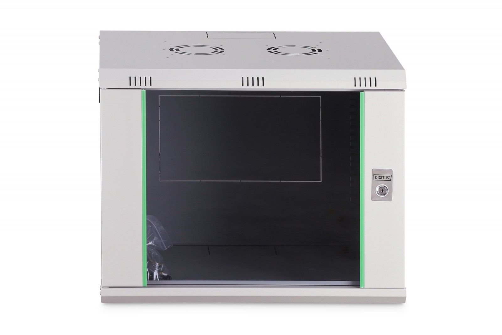 19" mrežna omara Dynamic 9U, 474x600x450mm, steklena vrata, siva 3