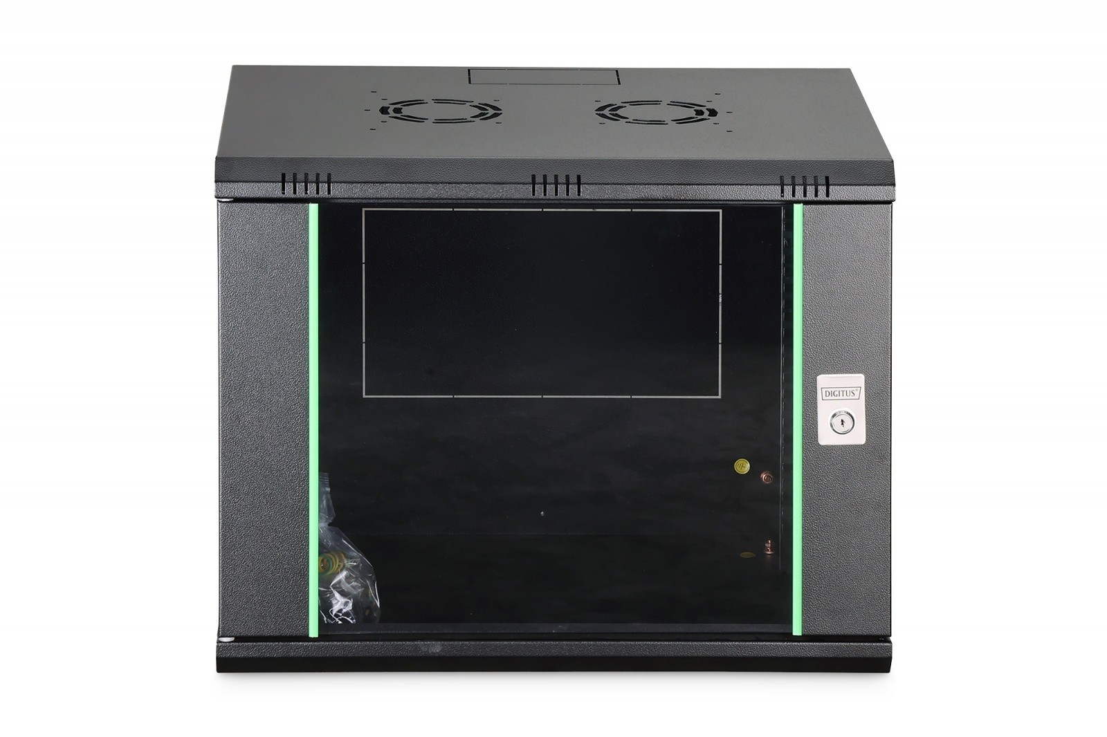 19" mrežna omara Dynamic 9U, 474x600x450mm, steklena vrata, črna 3