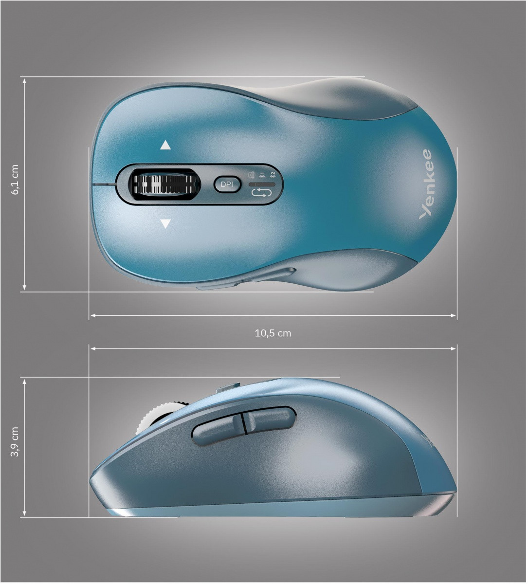 YENKEE YMS 2010BE GYRO bežična miš, Bluetooth + USB 2.4GHz, bež 8
