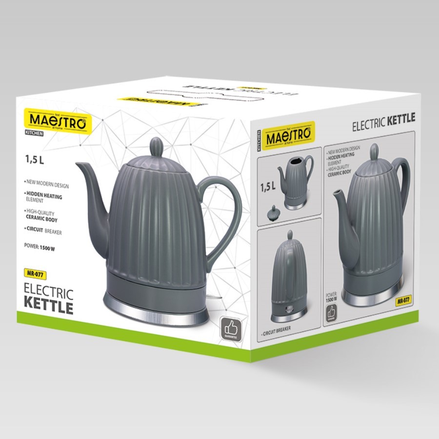 Elegantni keramični kuhalnik vode MR-077, 1.5L, 1500W 7