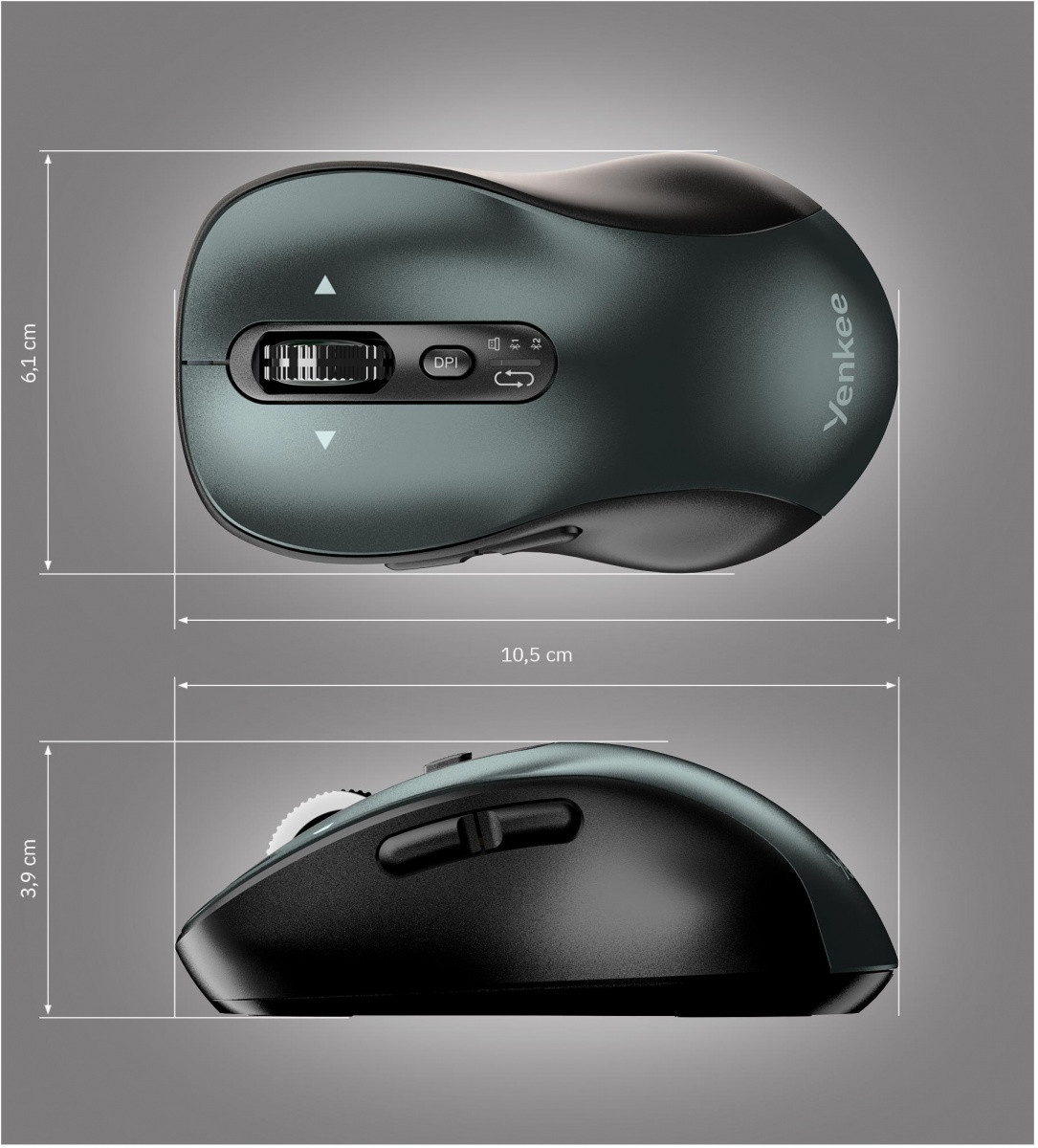 YENKEE YMS 2010BK YMS 2010BE GYRO bežična miš, Bluetooth + USB 2.4GHz 8