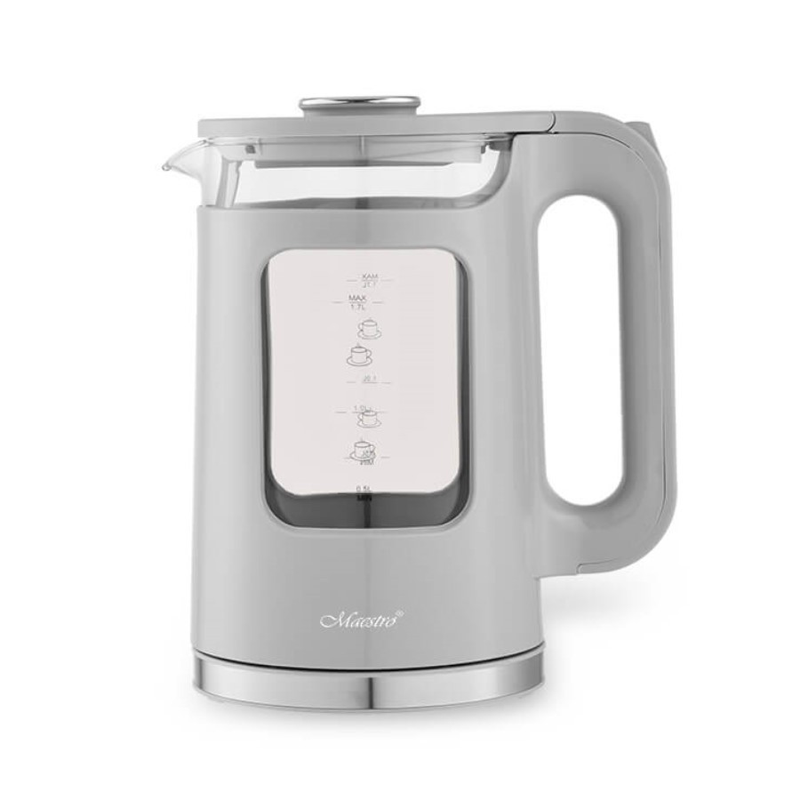 Feel-Maestro MR-065-GREY stekleni kuhalnik vode, 1,7l, 2200W, siv