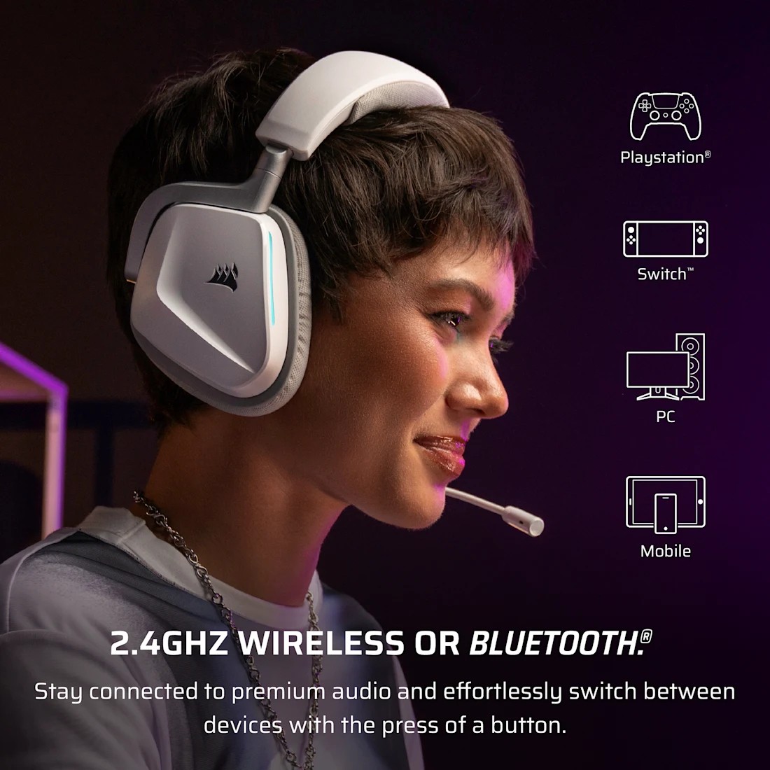 Corsair Void Wireless v2 Gaming slušalke za Playstation bele 4