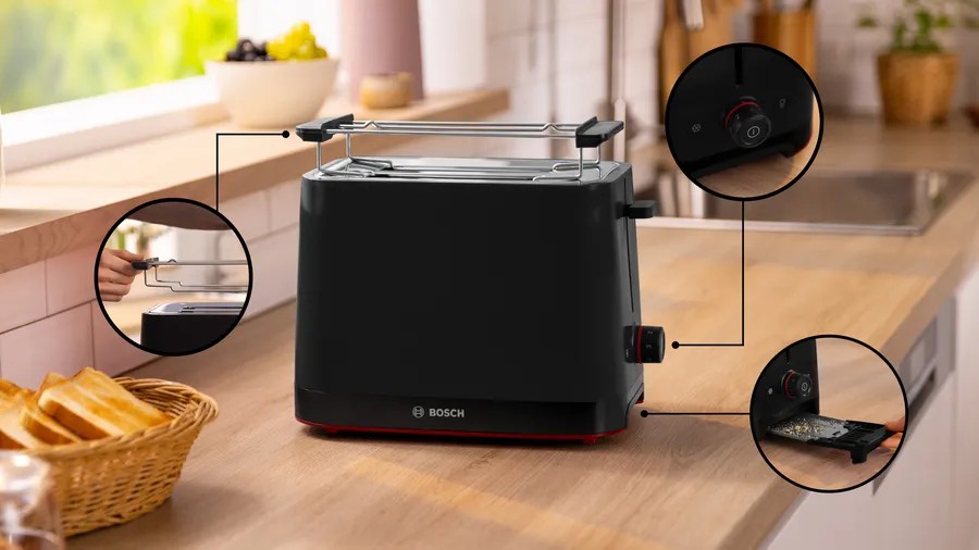 Črn toaster Bosch MyMoment TAT3M123 3
