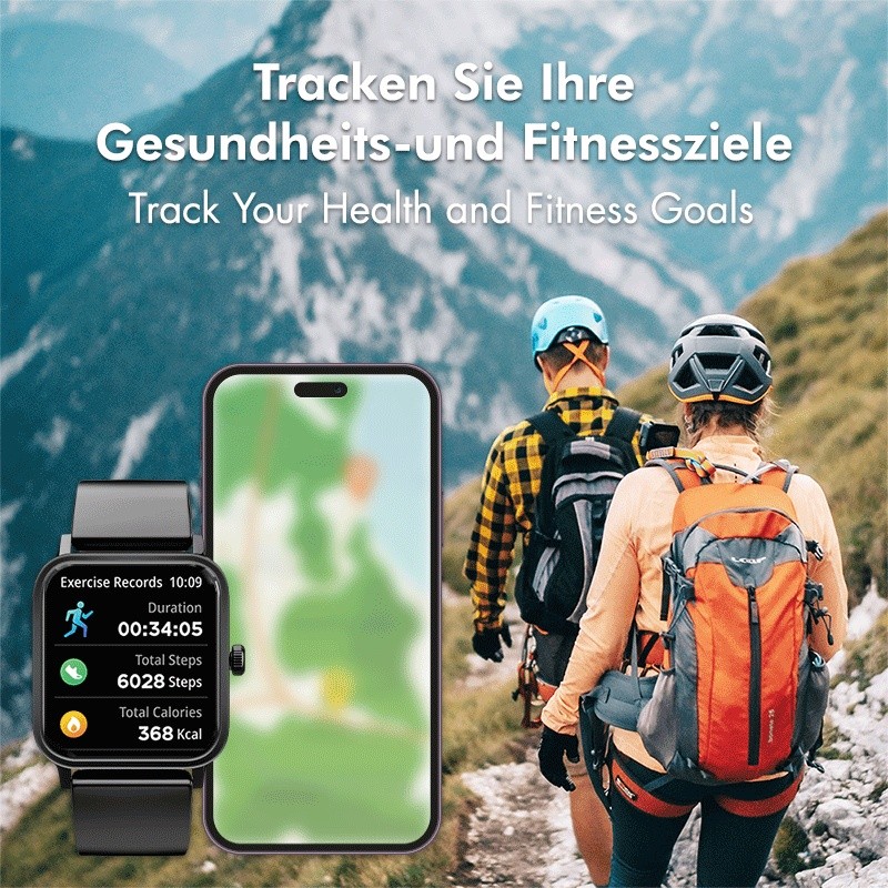 Pametna ura LCD, BT5.2 IP68, roza 6