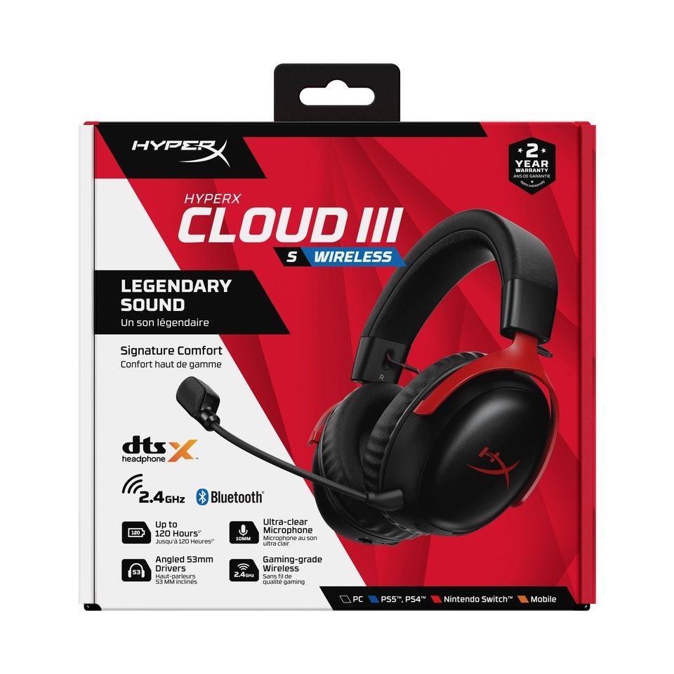 Brezžične slušalke HyperX Cloud III črno-rdeče 2