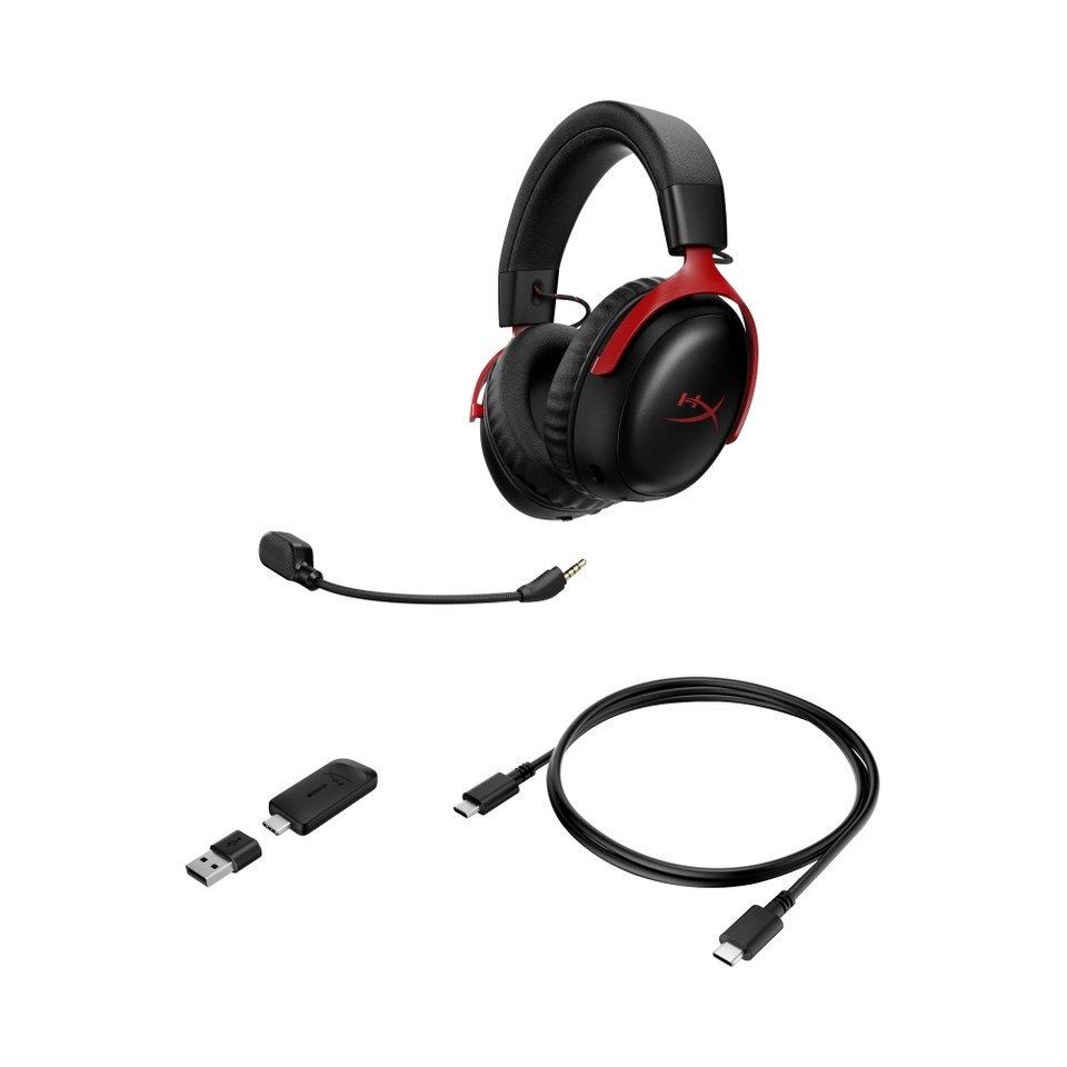 Brezžične slušalke HyperX Cloud III črno-rdeče 8