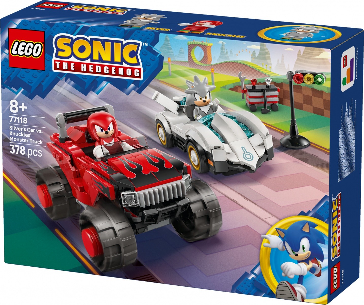 Kocke Sonic 77118 Srebrni Sonic v avtu proti Knucklu v pošastnem tovornjaku 5