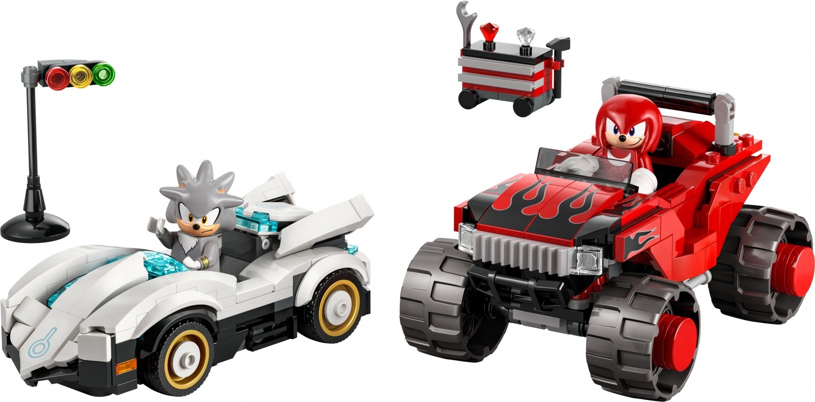 Kocke Sonic 77118 Srebrni Sonic v avtu proti Knucklu v pošastnem tovornjaku 8