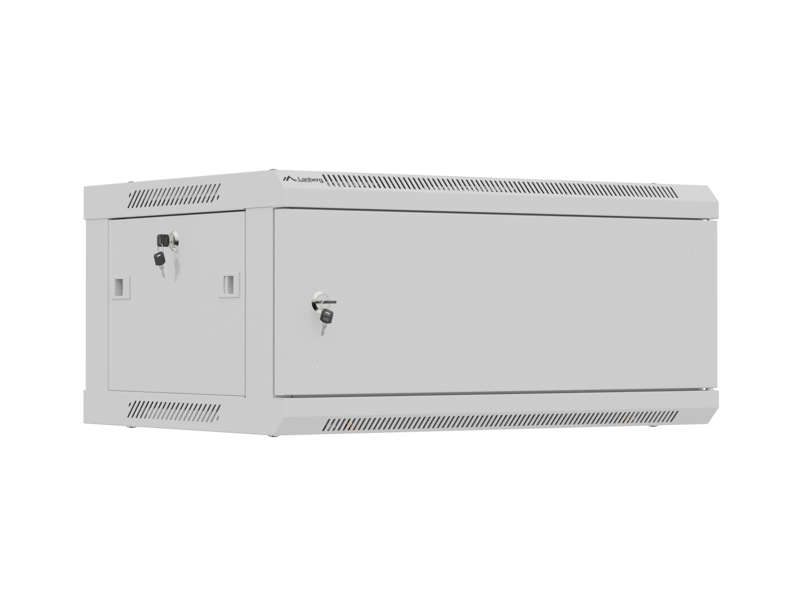 Namizno ohišje za omrežne naprave (rack) 19" 4U, 600x450 mm, siva, kovinska vrata (flat pack) 3