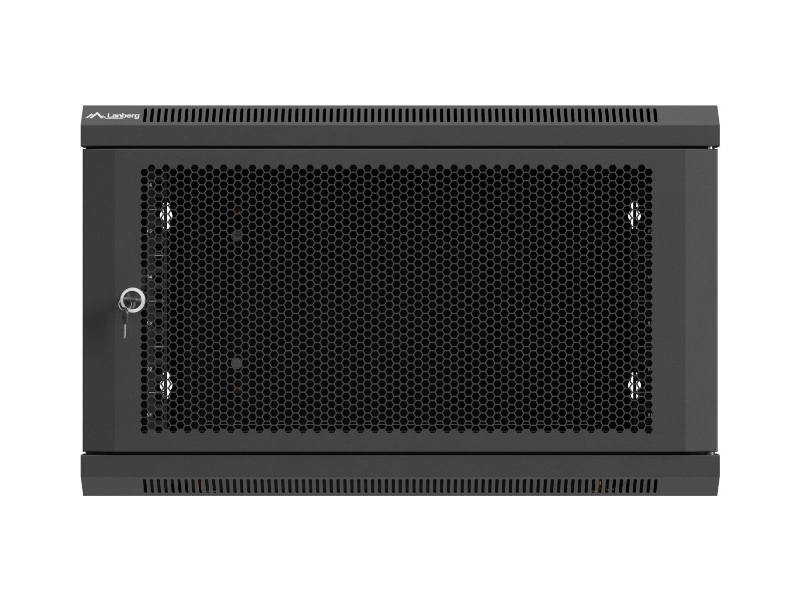 Lanberg 6U viseča omrežna omara, 600x600mm, črna, perforirana vrata 2