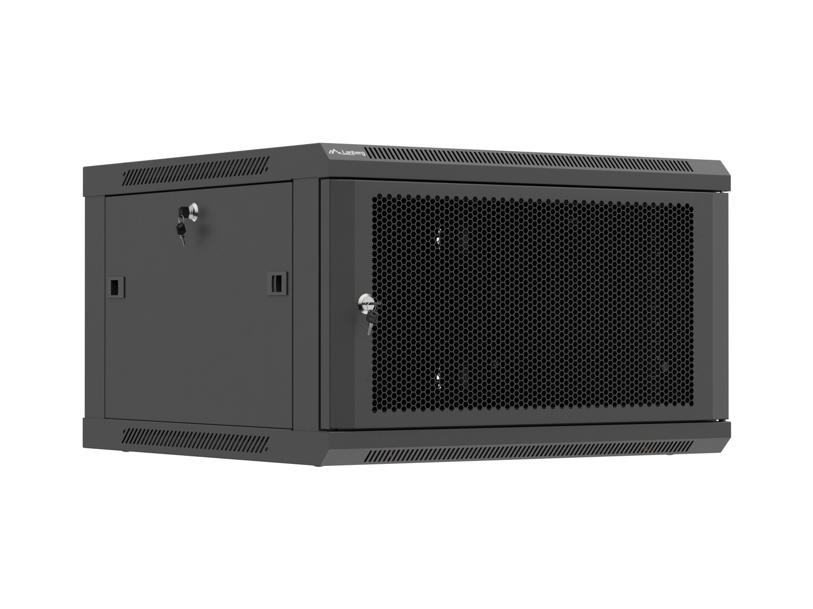 Lanberg 6U viseča omrežna omara, 600x600mm, črna, perforirana vrata 3