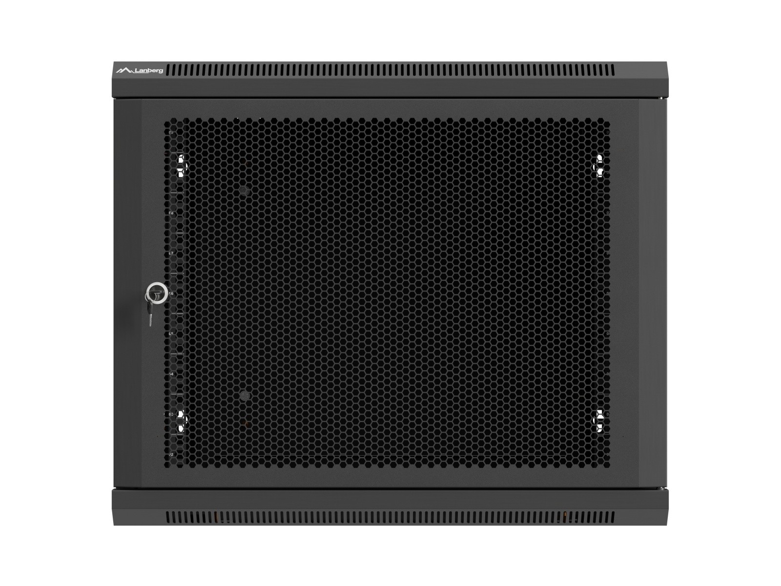 Lanberg 9U viseča omrežna omara, 600x600mm, črna, perforirana vrata 3