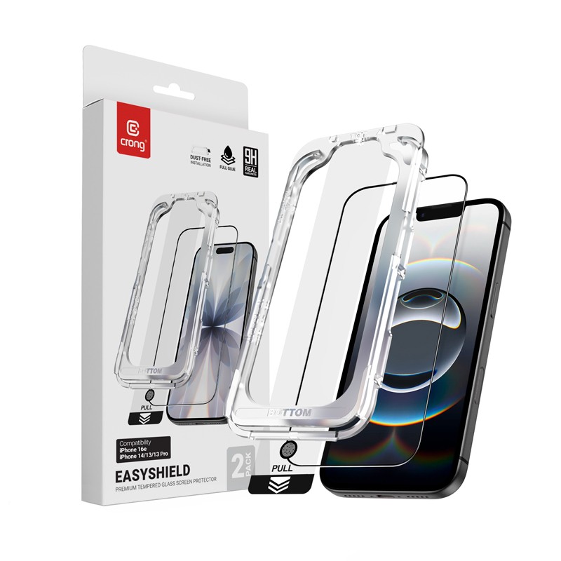 2x Kaljeno steklo EasyShield za iPhone 17e / 16e / 14 / 13 / 13 Pro