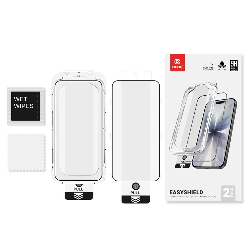 2x Kaljeno steklo EasyShield za iPhone 17e / 16e / 14 / 13 / 13 Pro 2