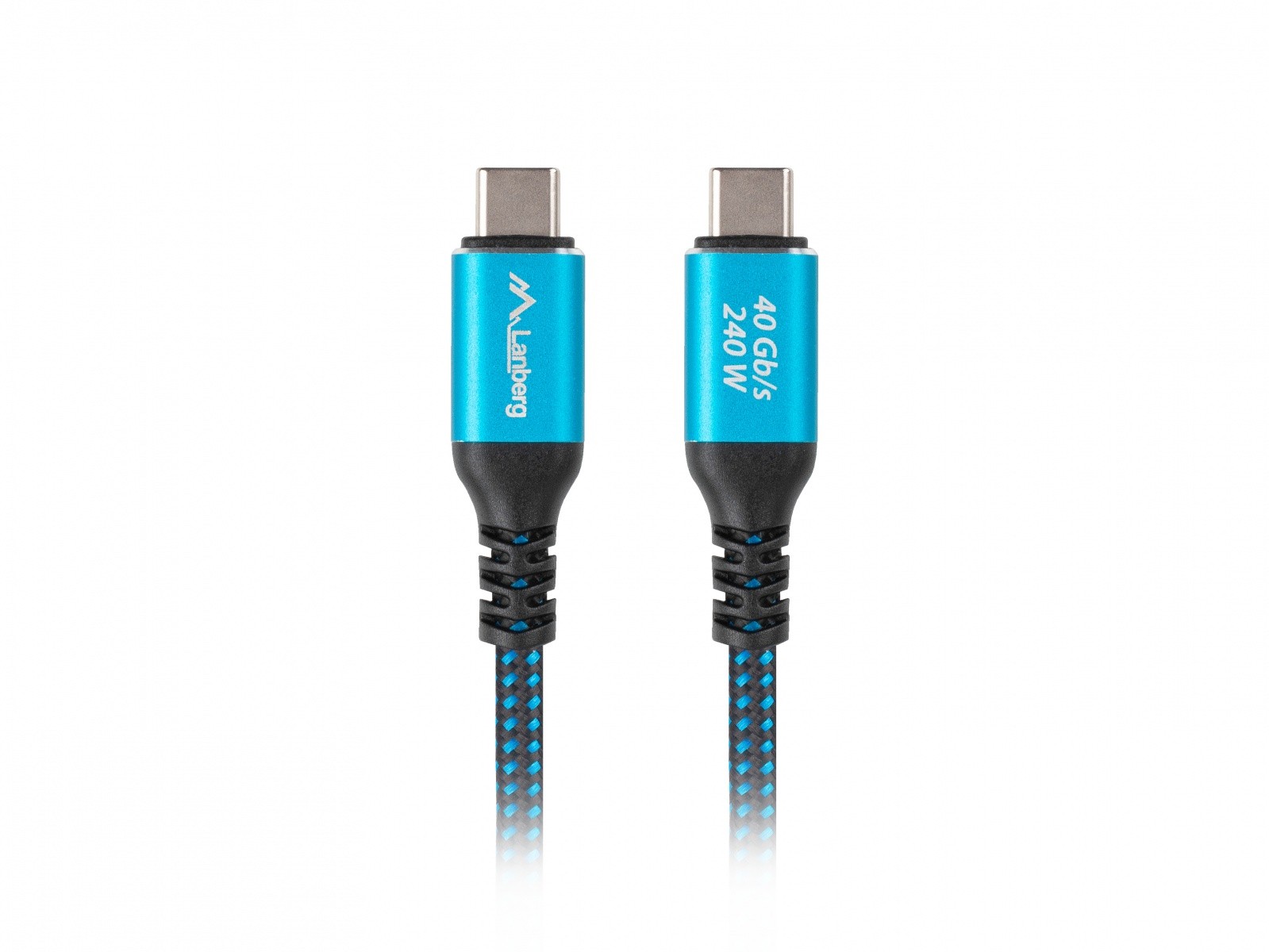 USB-C kabel (M/M) USB4, 0,5m, 240W, 8K 60Hz, črno-modra