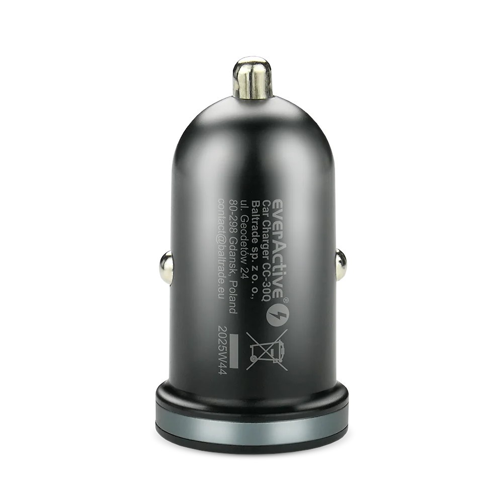 everActive avtomobilski polnilnik QC3.0, 35W, 1x USB + 1x USB-C, črn 5
