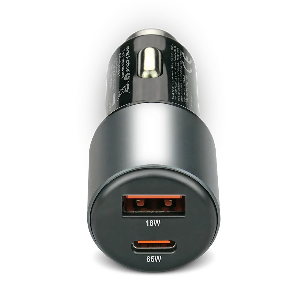 Avtomobilski polnilnik CC-60Q, 83W, Quick Charge 3.0, USB + USB-C PD, črn