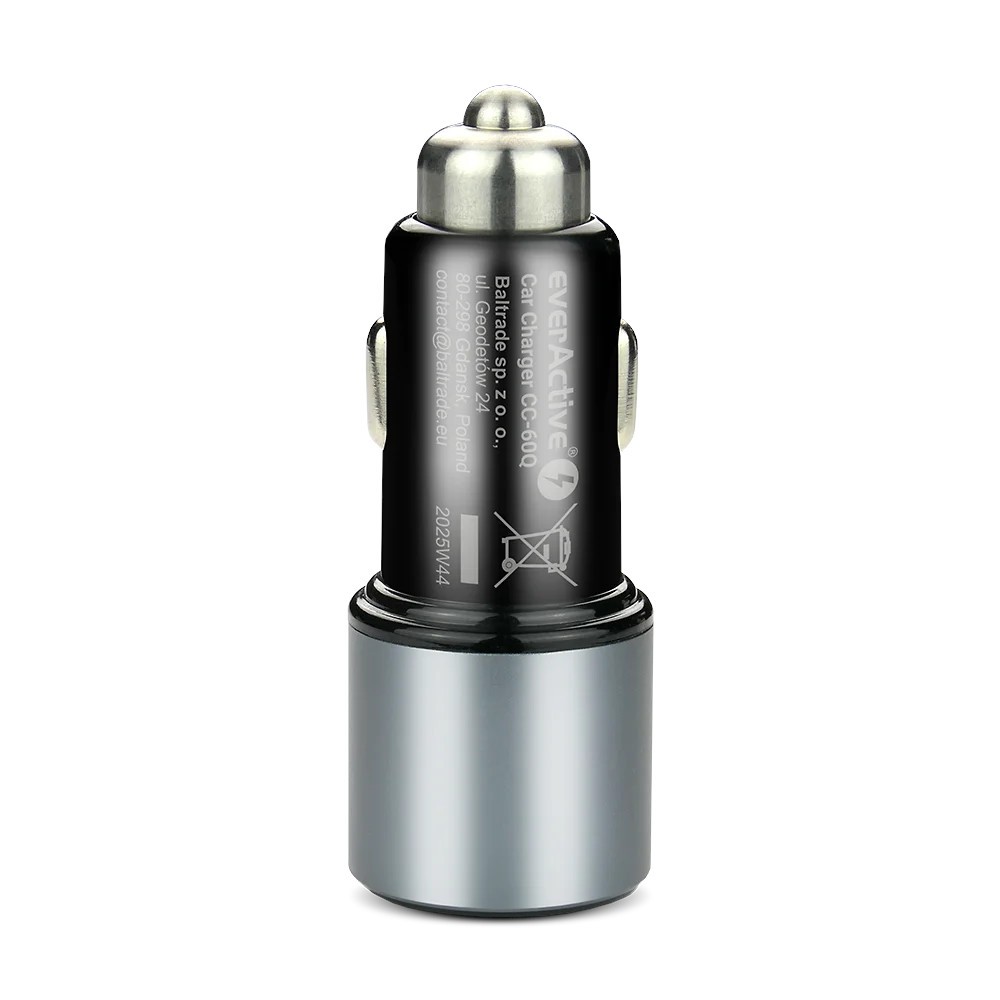 Avtomobilski polnilnik CC-60Q, 83W, Quick Charge 3.0, USB + USB-C PD, črn 5