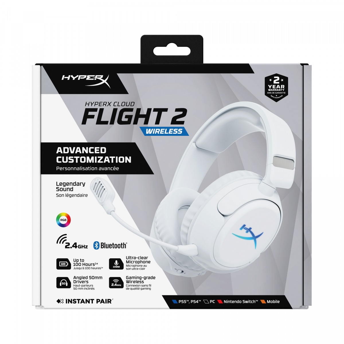 Gaming slušalke Cloud Flight 2, bele - B5VC5AA 5