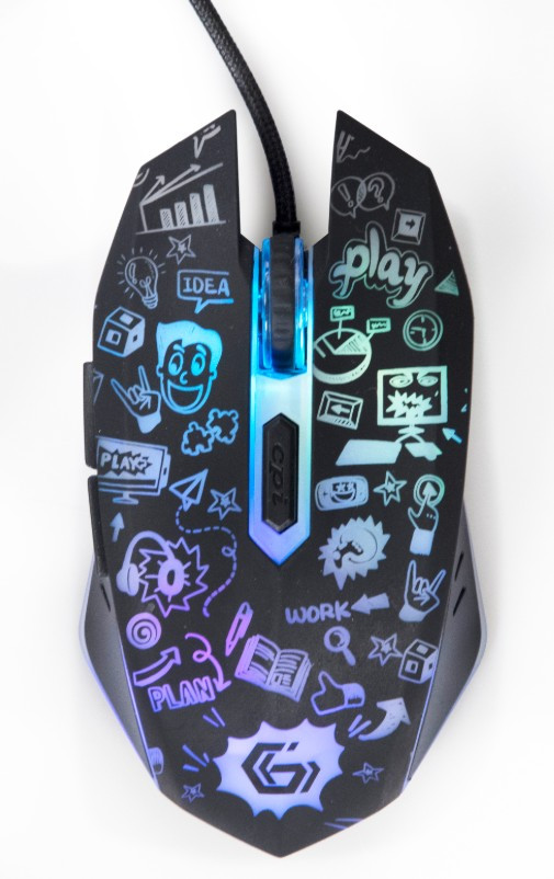 Gembird optična miška LED, 6 gumbov, USB, črna 2