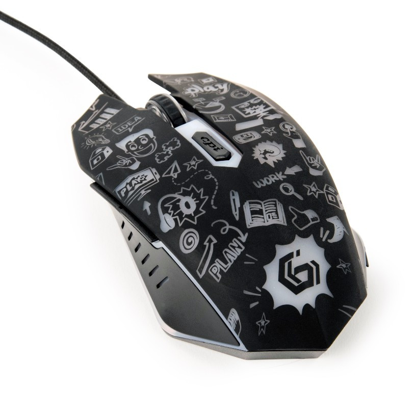 Gembird optična miška LED, 6 gumbov, USB, črna 3