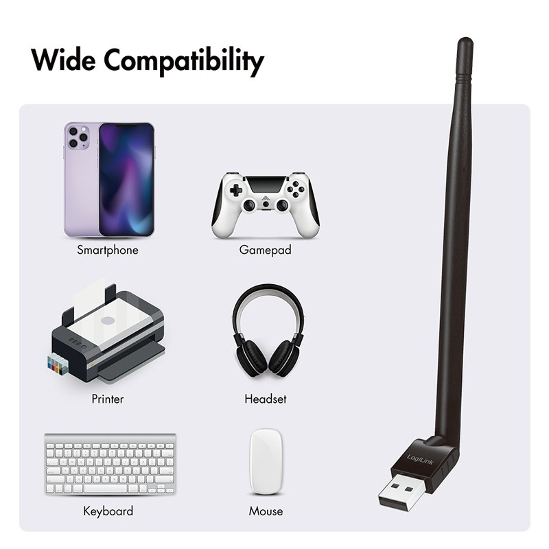 LogiLink Bluetooth 5.3 USB-A adapter, doseg 150m 5