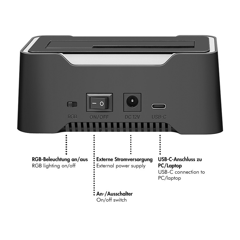Postaja USB-C za trde diske/SSD 2.5/3.5" 3