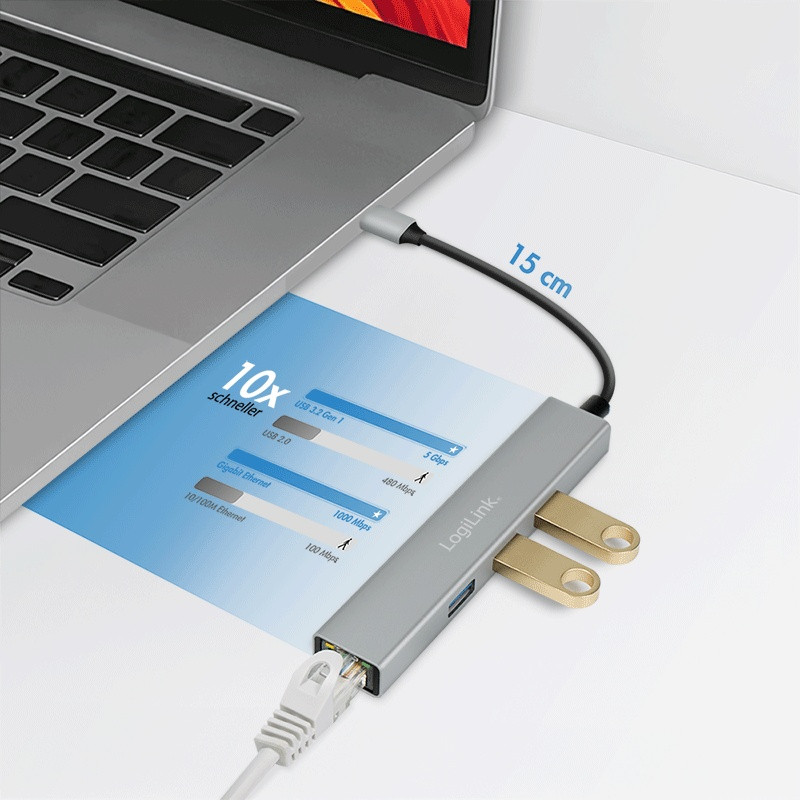 USB 3.2 Hub 3xUSB-A + Gigabit Ethernet 4
