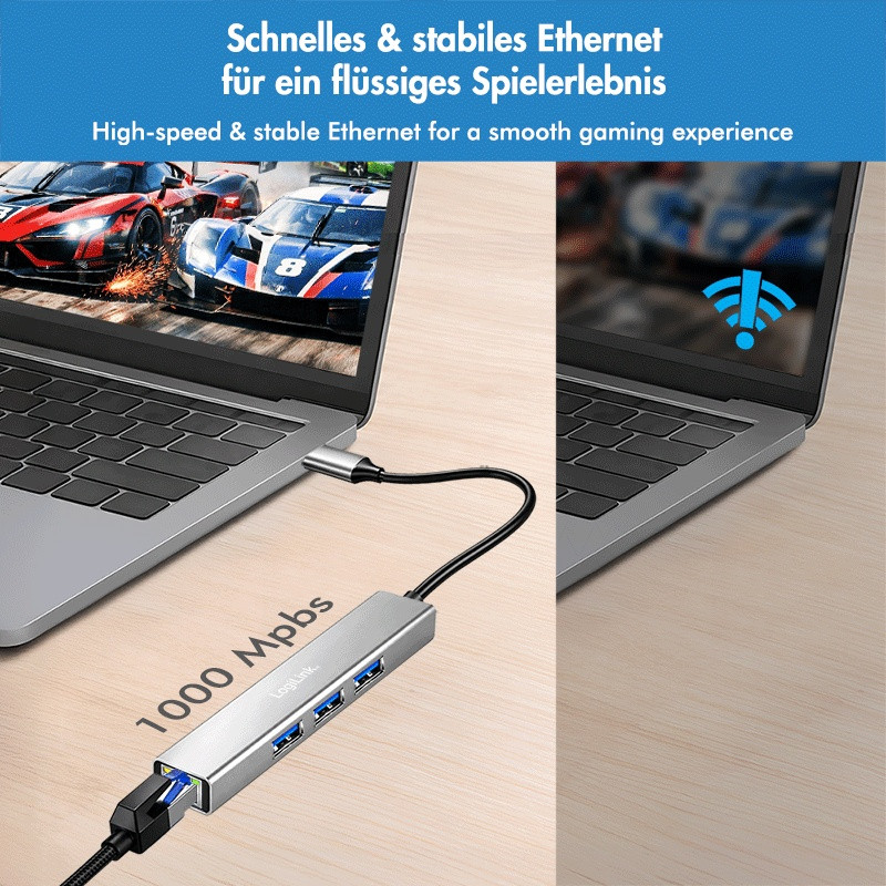 USB 3.2 Hub 3xUSB-A + Gigabit Ethernet 7