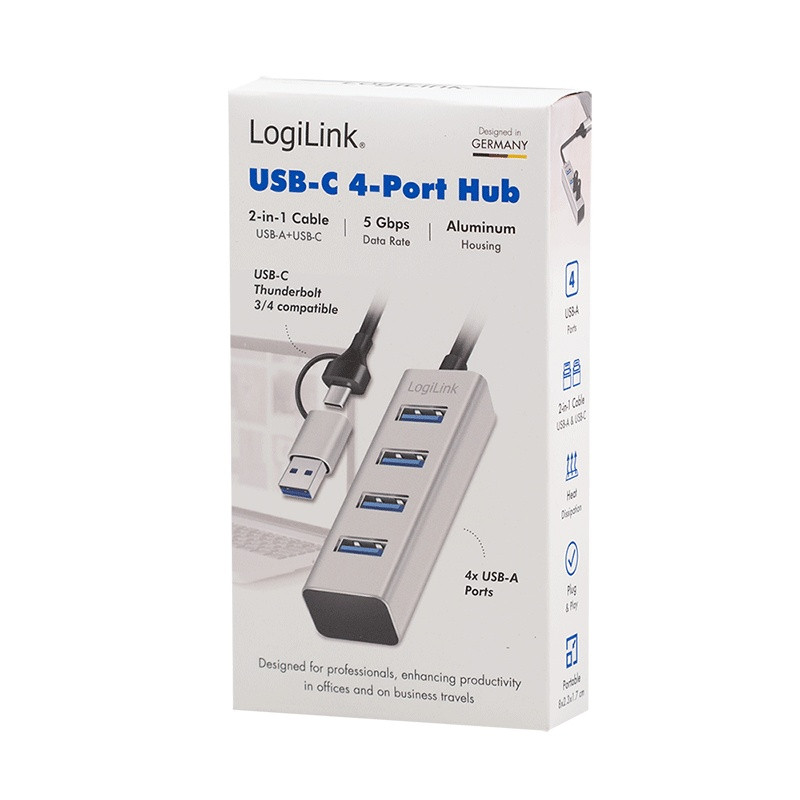 USB 3.0 Hub 4-portni 5Gbit/s 6