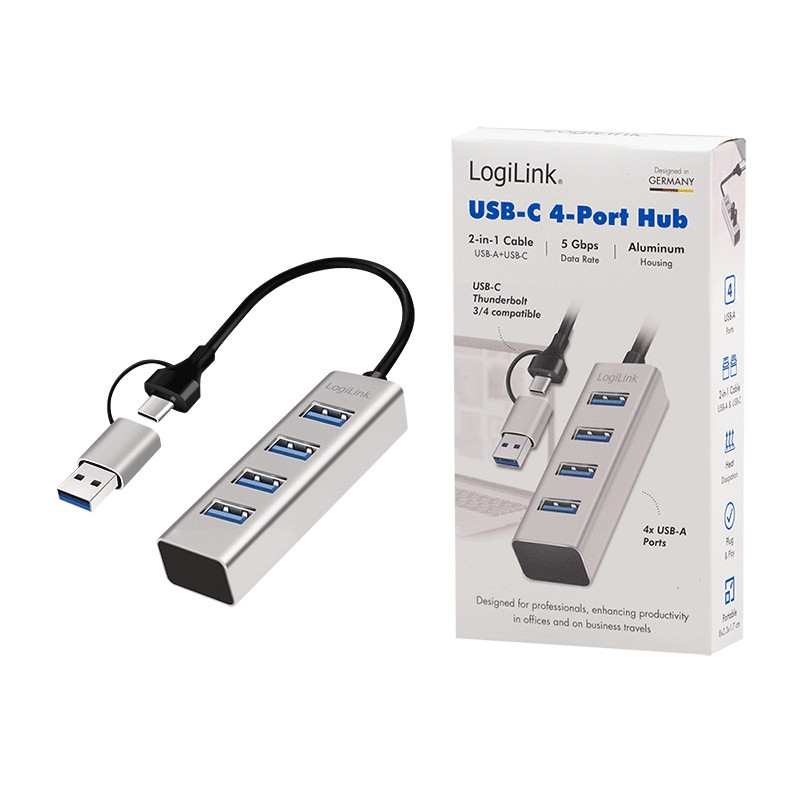 USB 3.0 Hub 4-portni 5Gbit/s 7