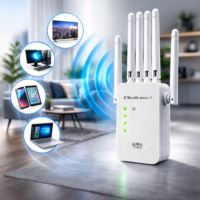 WiFi ojačevalec signala, Repeater/Access Point, 300Mb/s, 6 anten 4